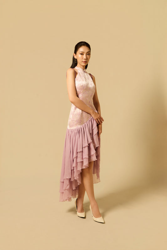 Ruffle Maxi Dress in LILAC