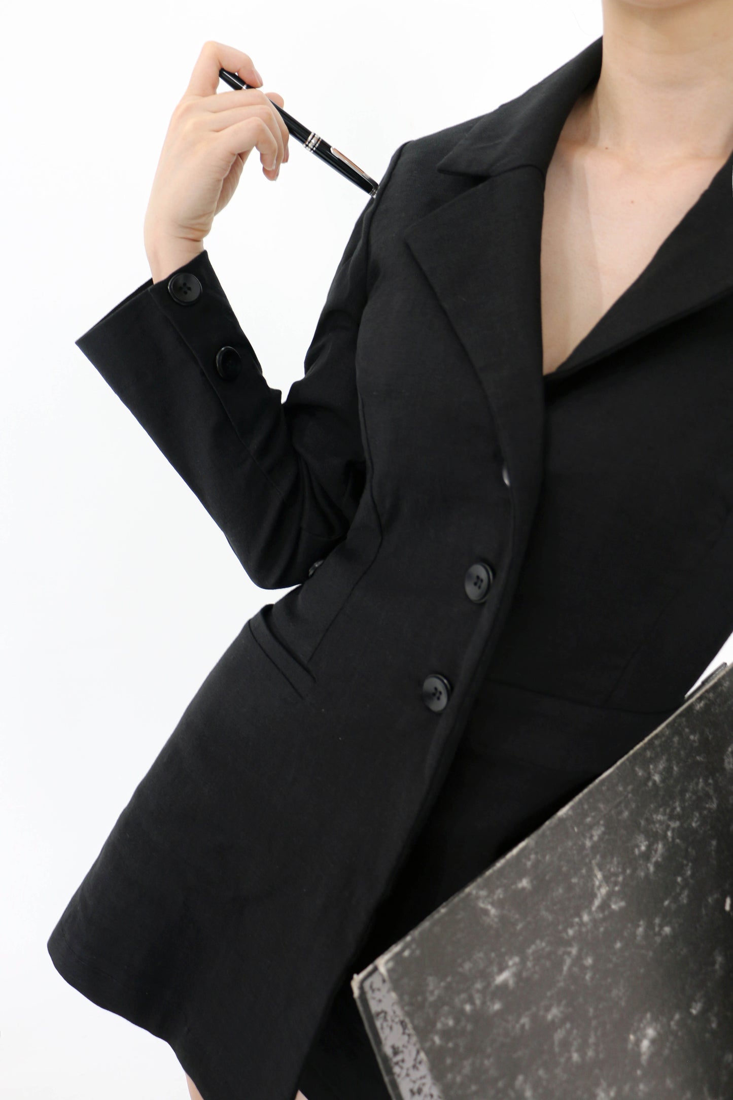(Made-to-Order) All Time '23 - Blazer Wrap Dress With Sleeve