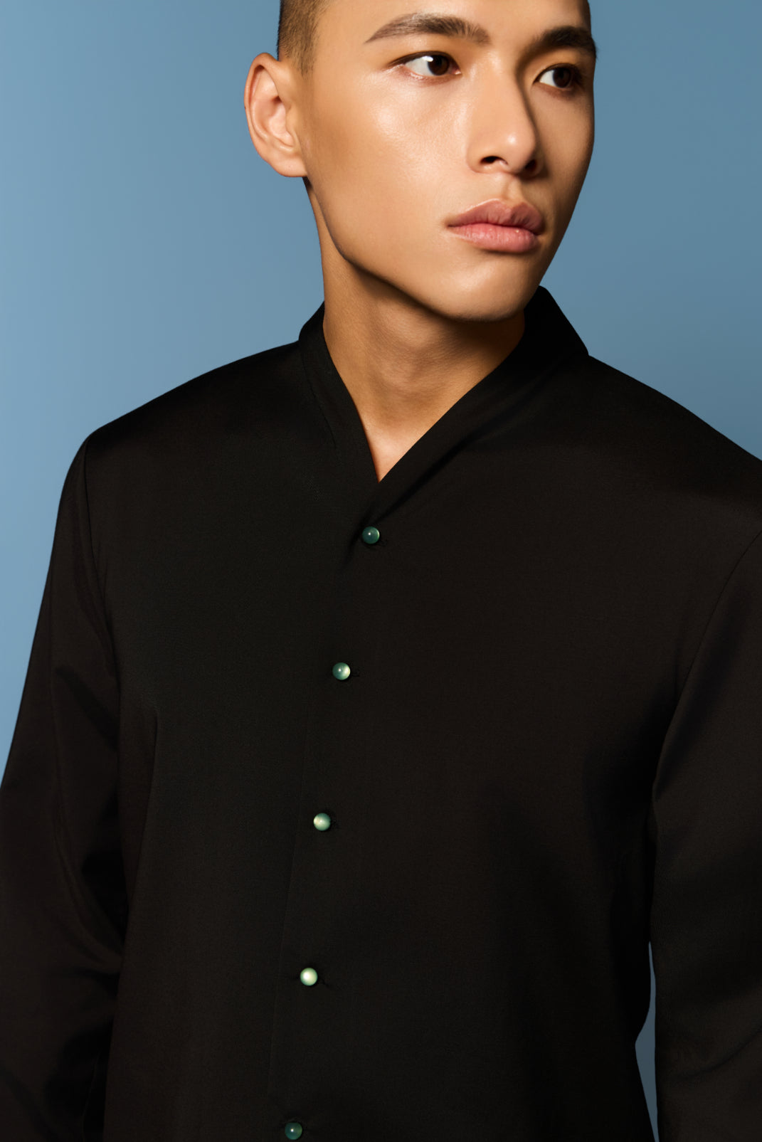 V Neck Men’s Top in BLACK