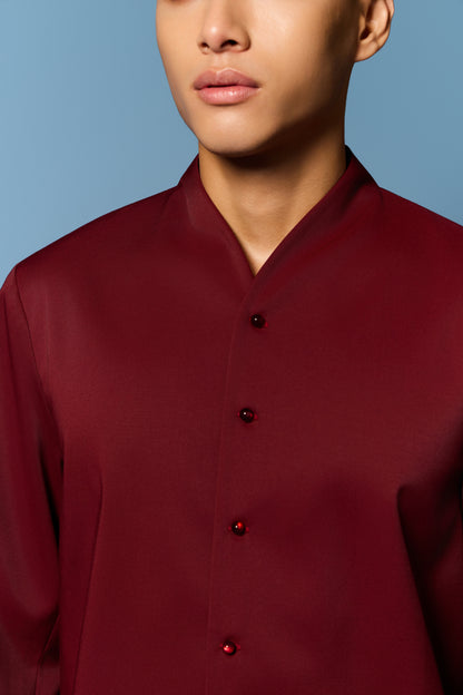 V Neck Men’s Top in MAROON
