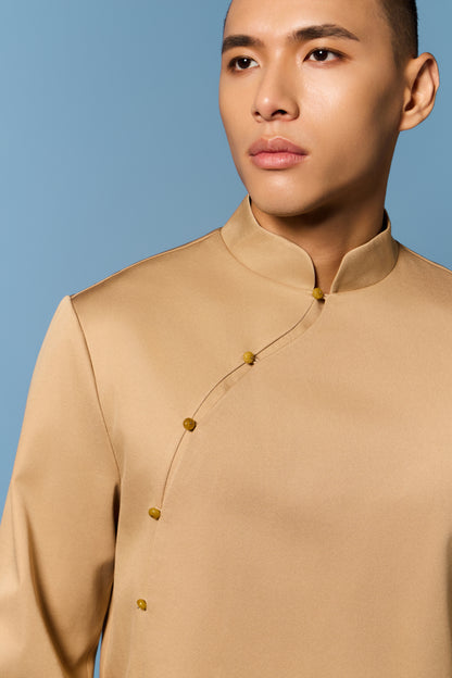 Flipped Cuff Men’s Top in OAK + GOLD