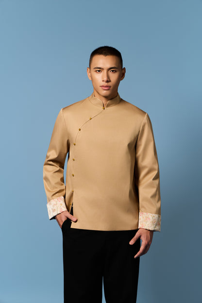 Flipped Cuff Men’s Top in OAK + GOLD