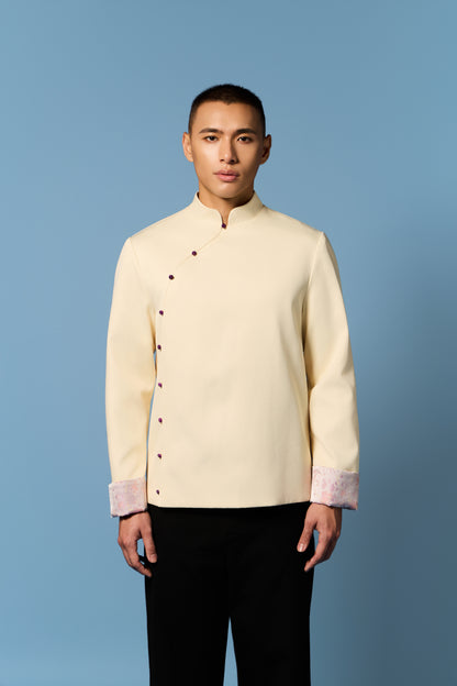 Flipped Cuff Men’s Top in BUTTER + LILAC