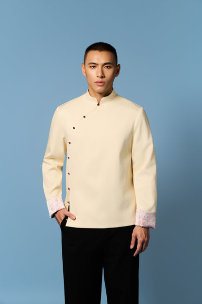 Flipped Cuff Men’s Top in BUTTER + LILAC