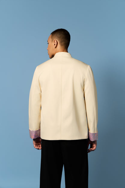 Flipped Cuff Men’s Top in BUTTER + LILAC