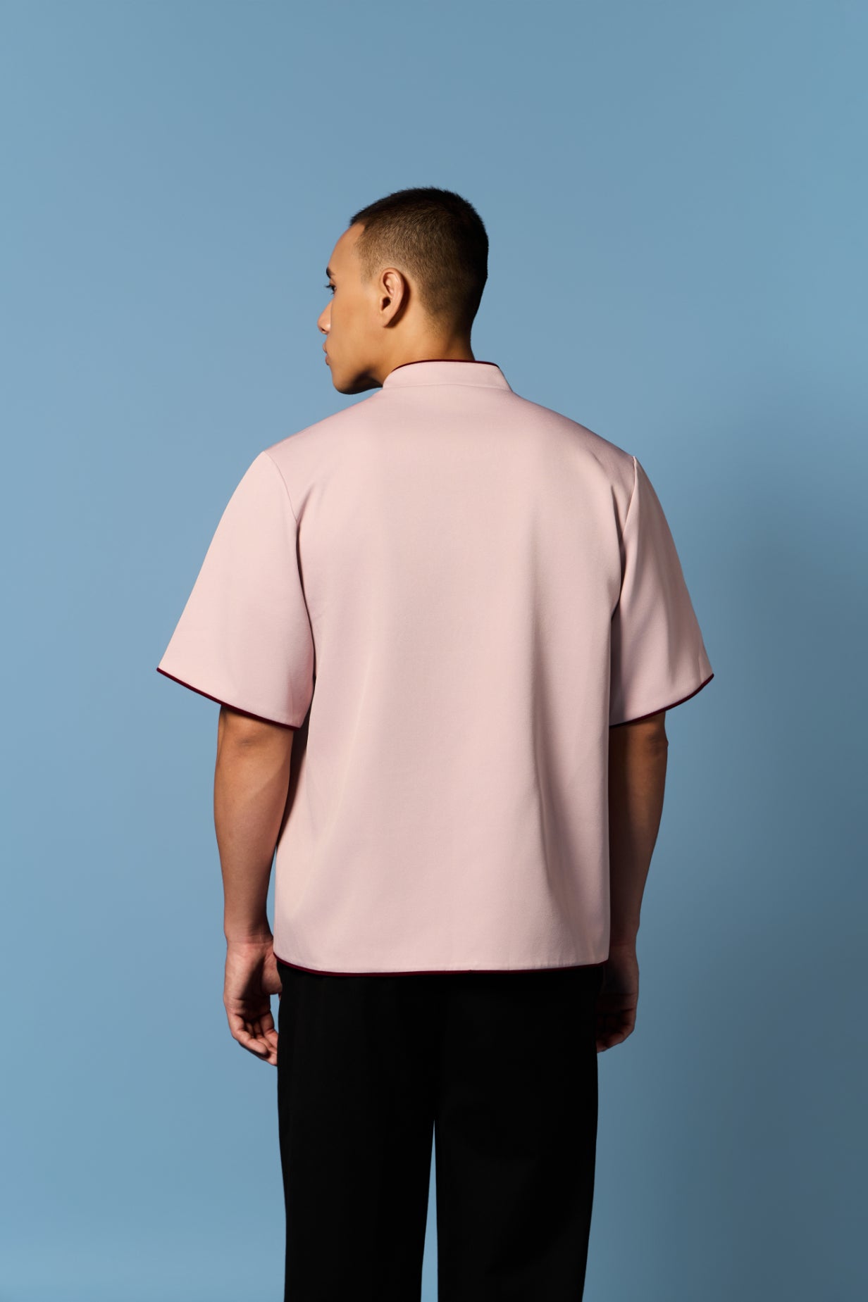 Piped Men’s Top in Pink
