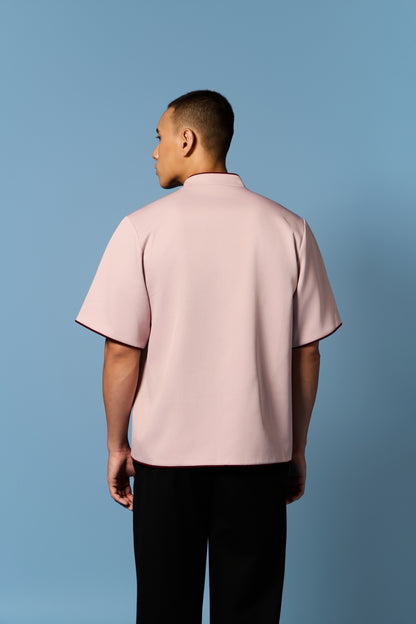 Piped Men’s Top in Pink
