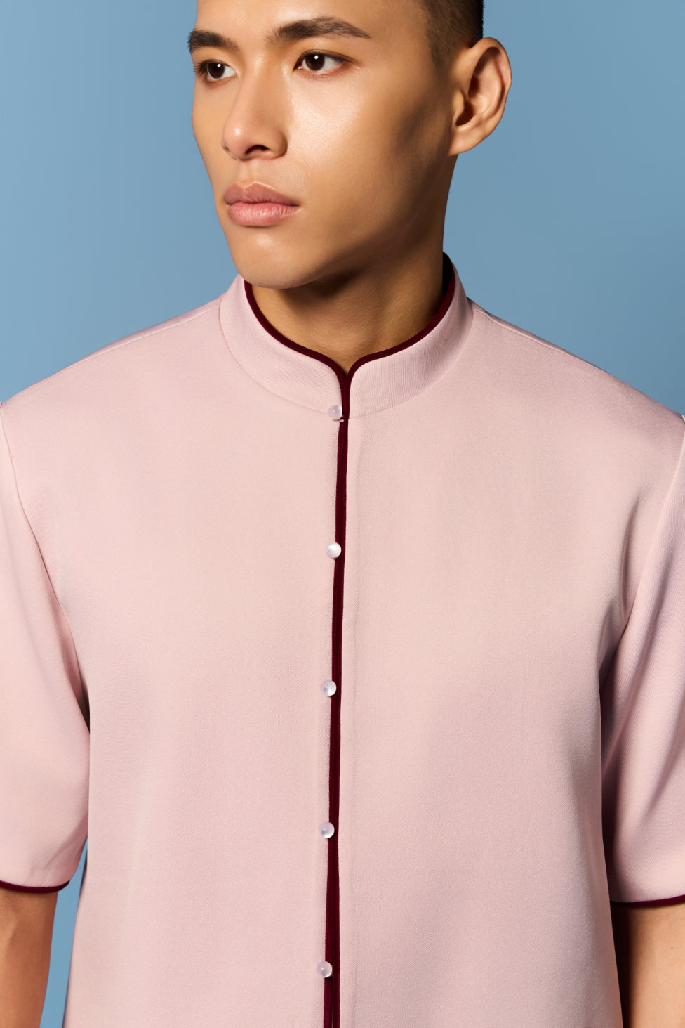 Piped Men’s Top in Pink