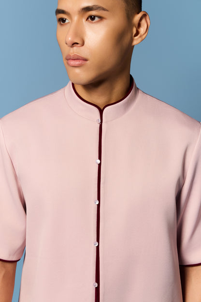 Piped Men’s Top in Pink