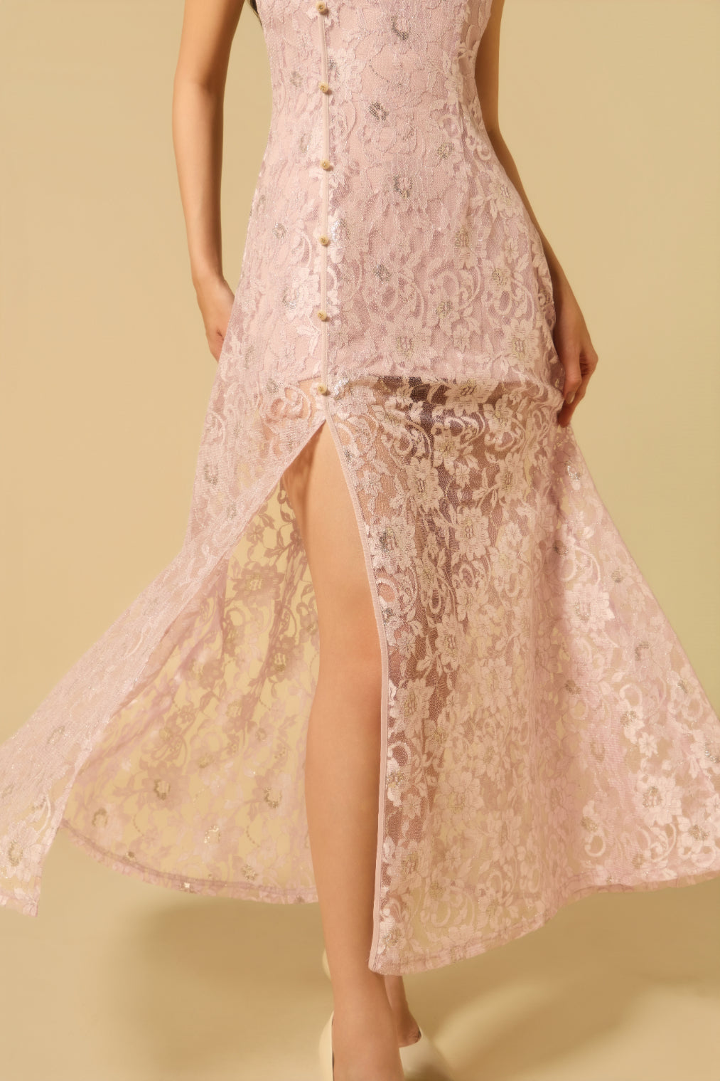 Lacey Halter Dress in PINK