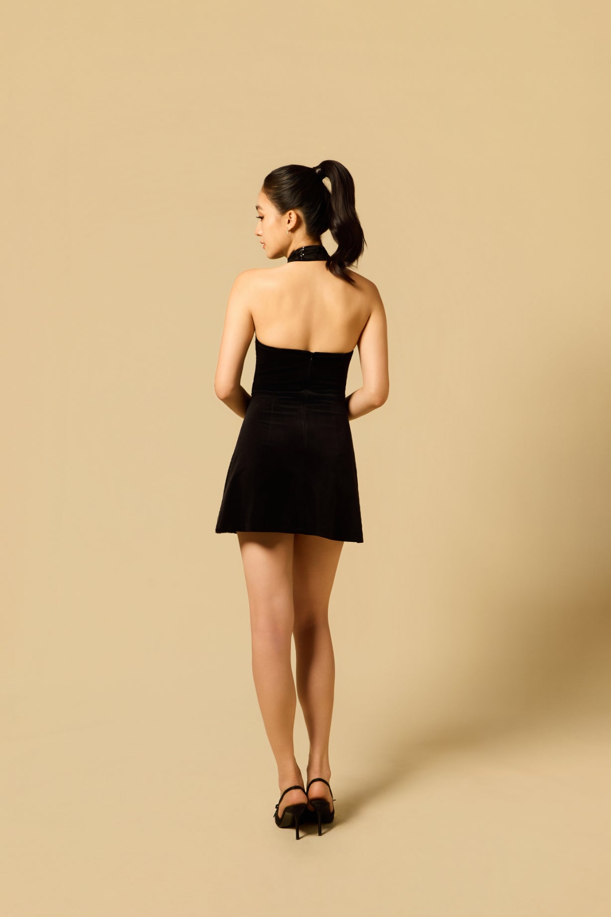 Velvet Tube Dress in BLACK