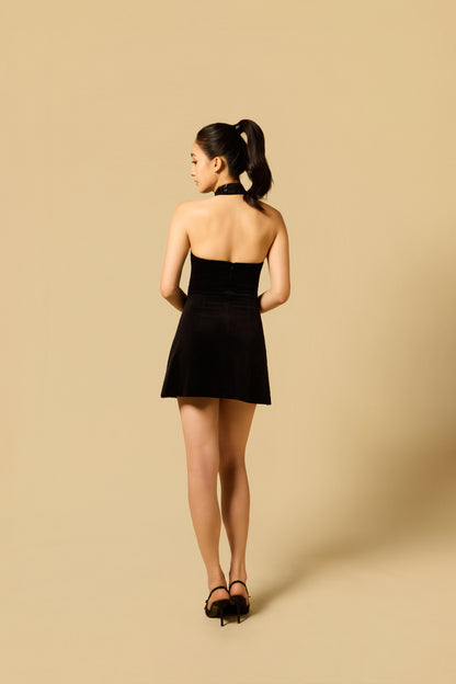 Velvet Tube Dress in BLACK
