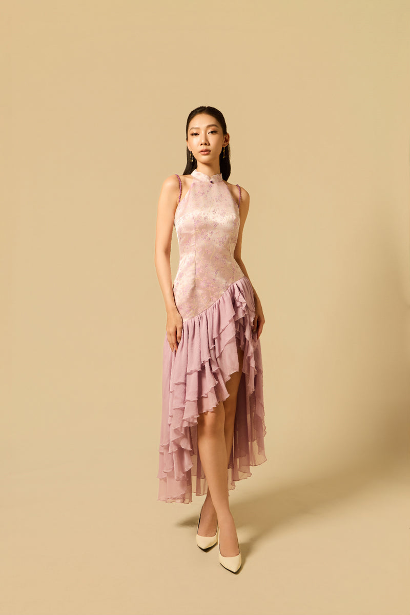 Ruffle Maxi Dress in LILAC