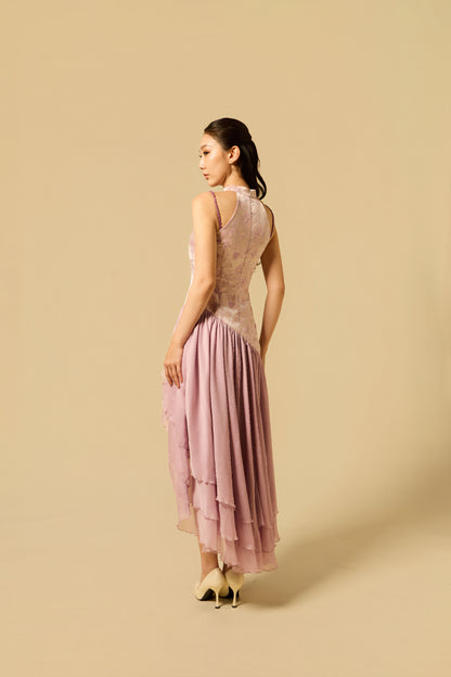 Ruffle Maxi Dress in LILAC