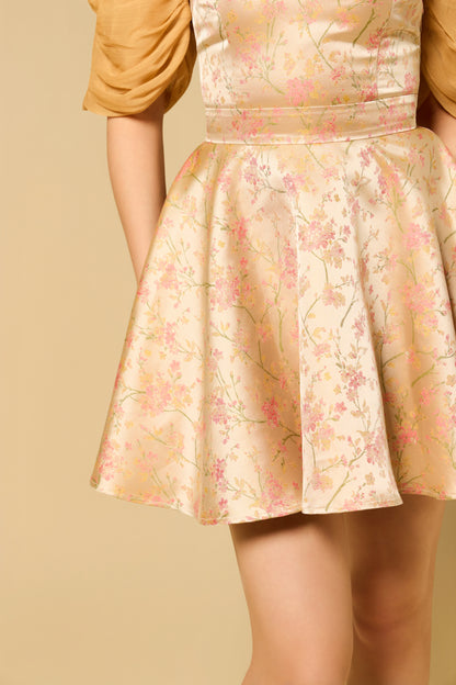 Tube Top Flare Dress in GOLD