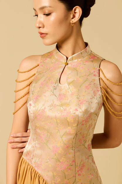 Puffy Hem Mini Dress in GOLD