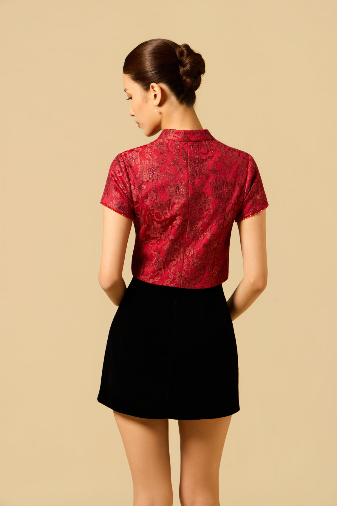 Lacey Crop Top in RED