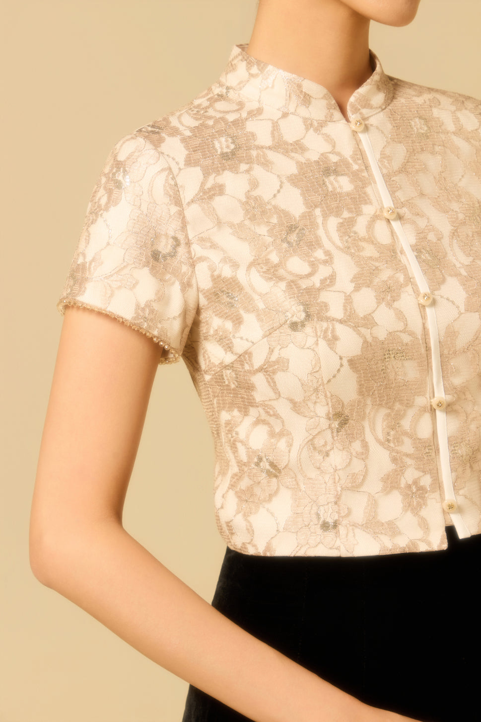 Lacey Crop Top in LIGHT GOLD