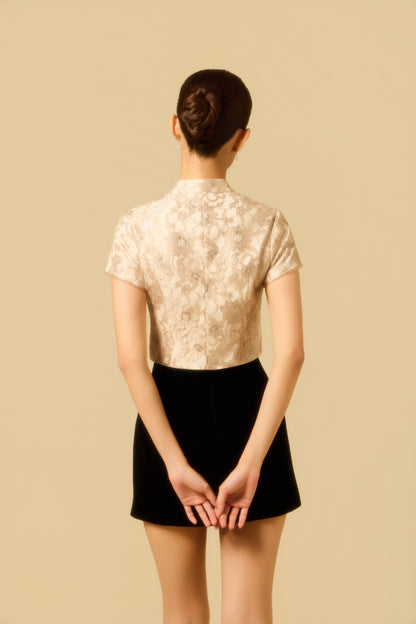 Lacey Crop Top in LIGHT GOLD