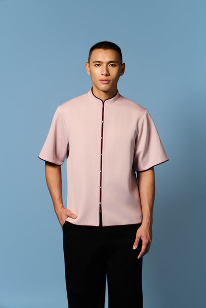 Piped Men’s Top in Pink