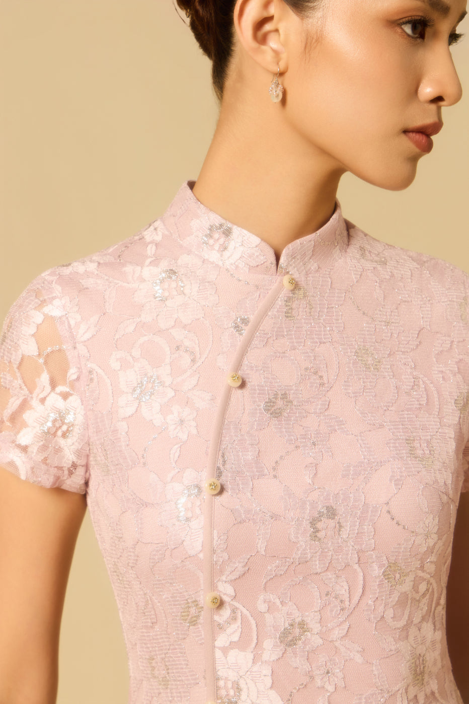 Lacey Scallop Dress in PINK